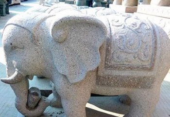 合肥花岗岩元宝大象石雕，雕刻古典且充满质感