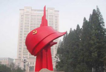 合肥不锈钢抽象党旗雕塑，象征着祖国力量