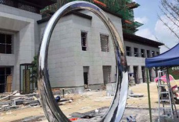合肥镜面圆环不锈钢雕塑112