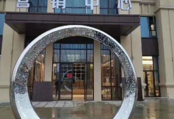 合肥镜面圆环不锈钢雕塑