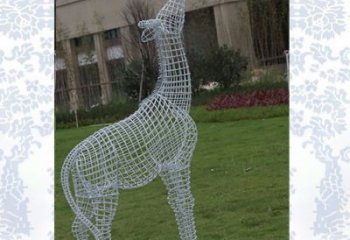 合肥外观精美的不锈钢长颈鹿雕塑
