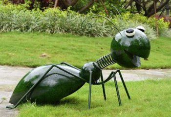 合肥绿色落尾蚂蚁不锈钢摆件雕塑：精致的小动物艺术作品