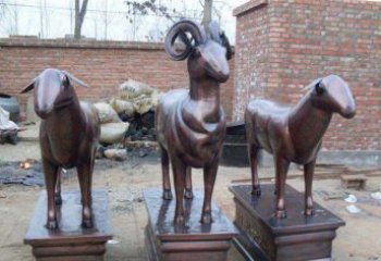 合肥绵羊铸铜雕塑，仿铜动物雕塑