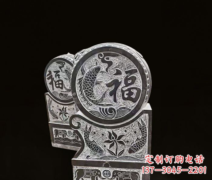 合肥年年有余石门墩仿古抱鼓石