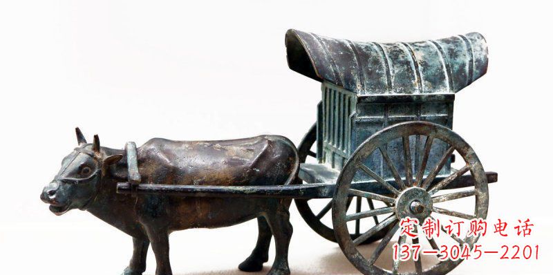 合肥定制牛车景观铜雕塑