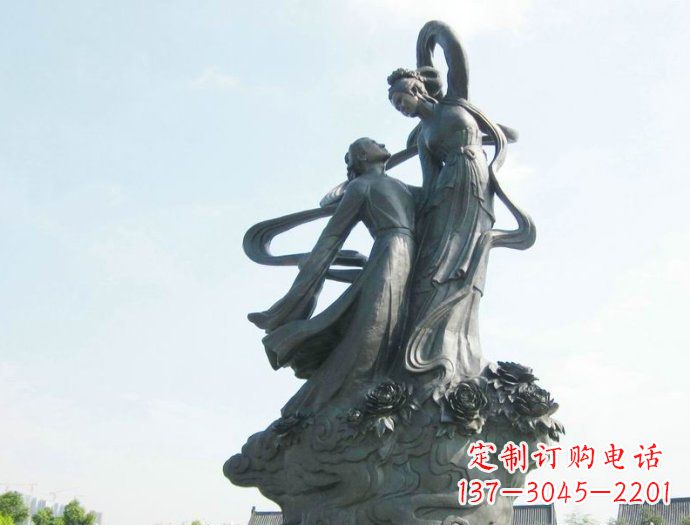 合肥铸就爱情经典,中领雕塑定制牛郎织女广场雕塑