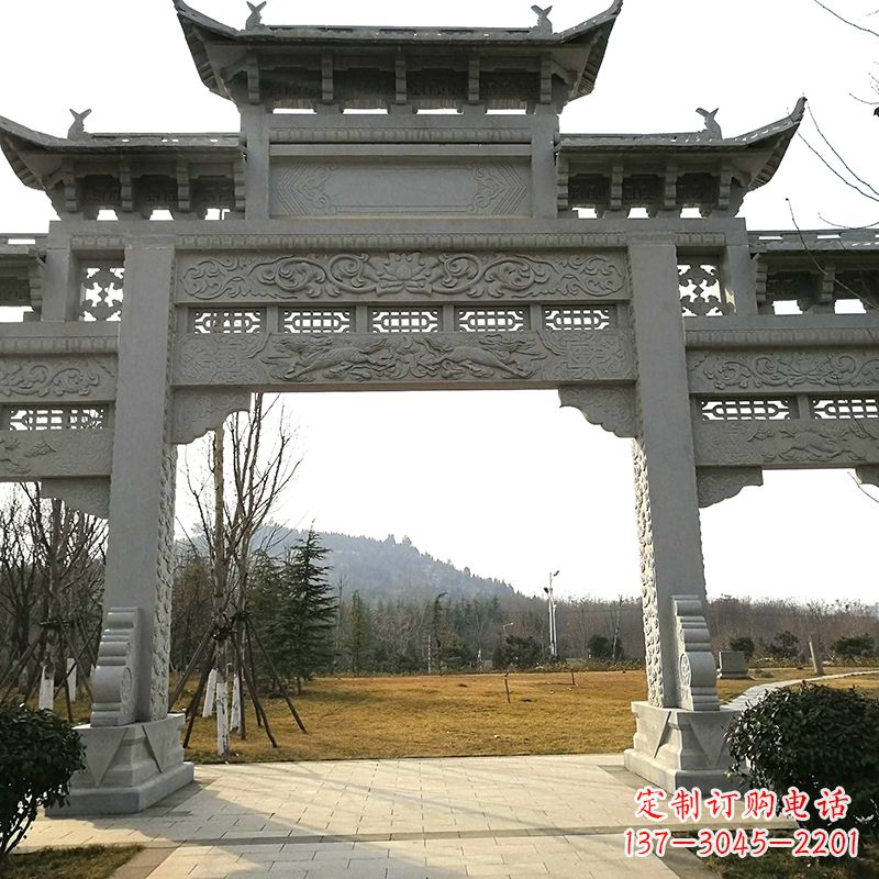 合肥中领雕塑:精致石牌坊雕塑