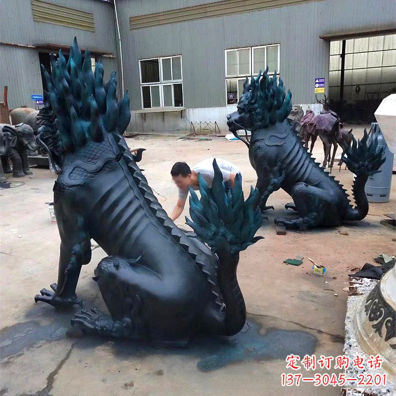 合肥高端麒麟雕塑,定制一流雕塑品质