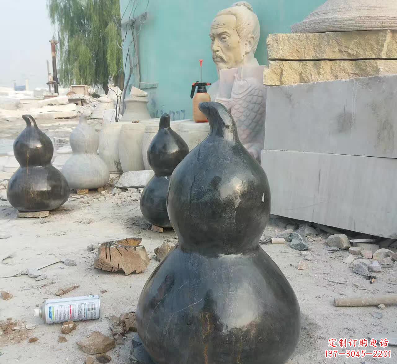 合肥驱负能量的葫芦石雕塑