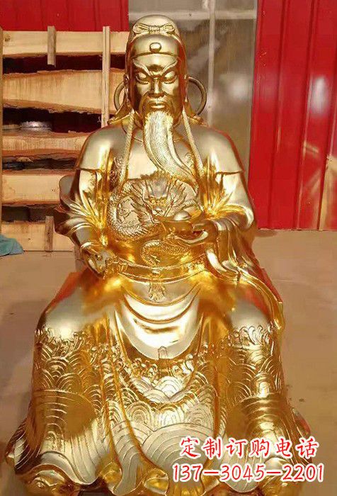 合肥传承经典,漆金关公神像雕塑