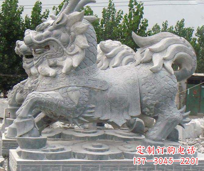 合肥古典麒麟招财神兽石雕,传承古典非凡财富之美
