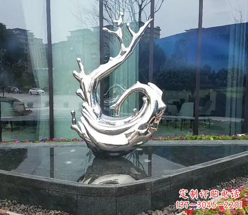 合肥企业不锈钢火苗抽象雕塑
