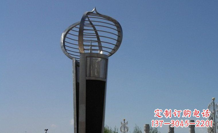 合肥企业不锈钢火炬形雕塑