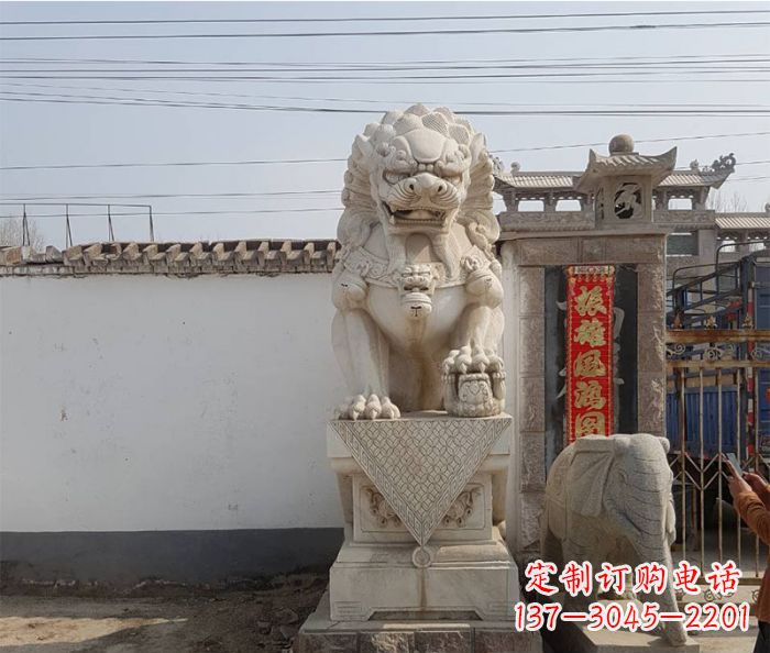 合肥精美大理石狮子石雕