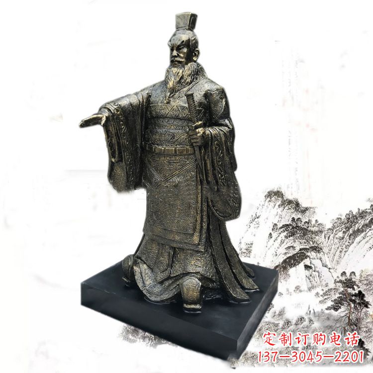 合肥精美秦始皇玻璃钢仿铜雕塑