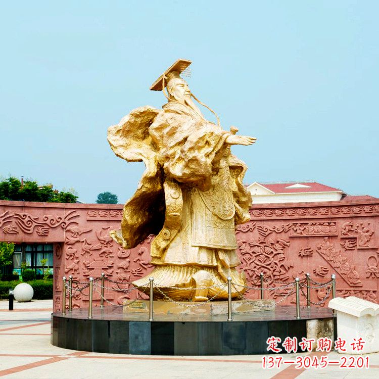 合肥中领雕塑:秦始皇鎏金铜雕塑像