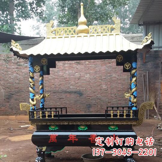 合肥琴书侣雕藏文铜香炉