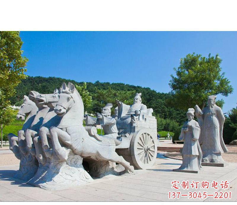 合肥秦始皇坐马车石雕悉心打造雕塑艺术之精髓
