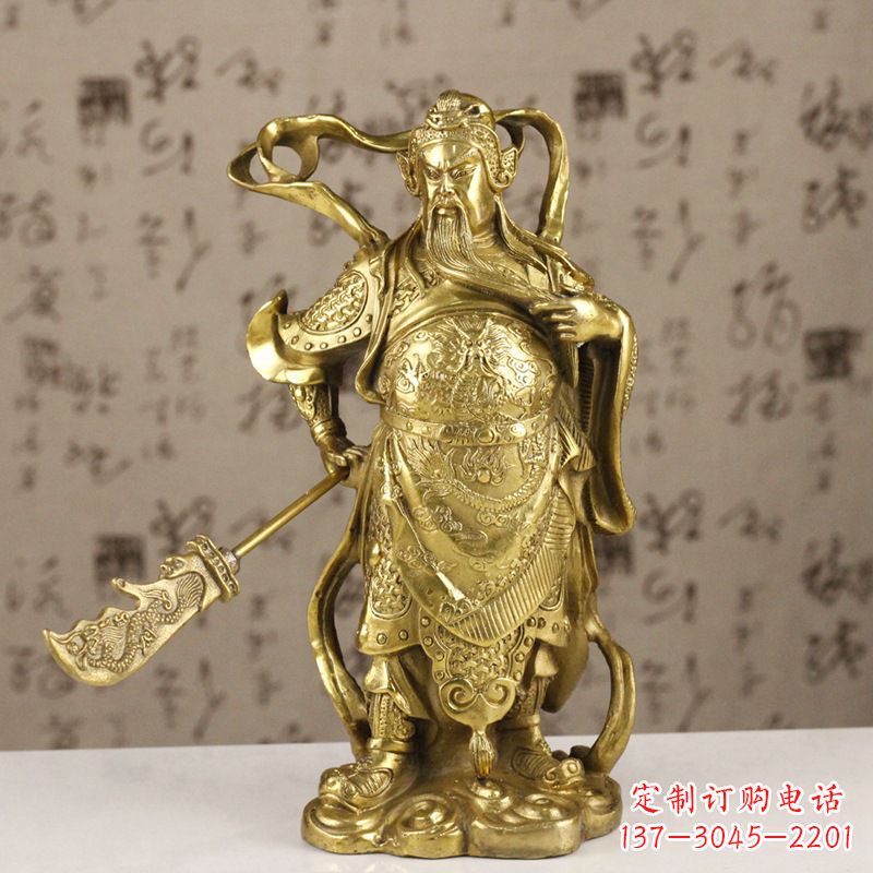 合肥中领雕塑|关羽铜像:令人惊叹的纯黄铜武财神