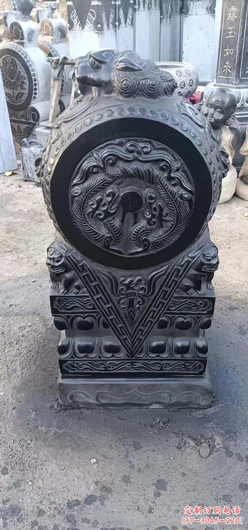合肥门墩石雕,营造青石抱鼓石之美