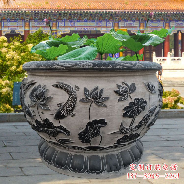 合肥精美绝伦的青石鱼缸雕塑