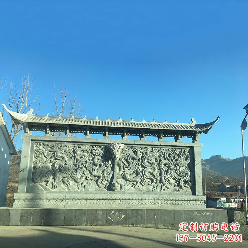 合肥青石九龙壁,精美雕塑饰衬城市广场