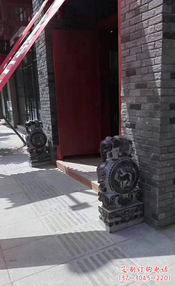 合肥青石仿古大象门墩抱鼓石