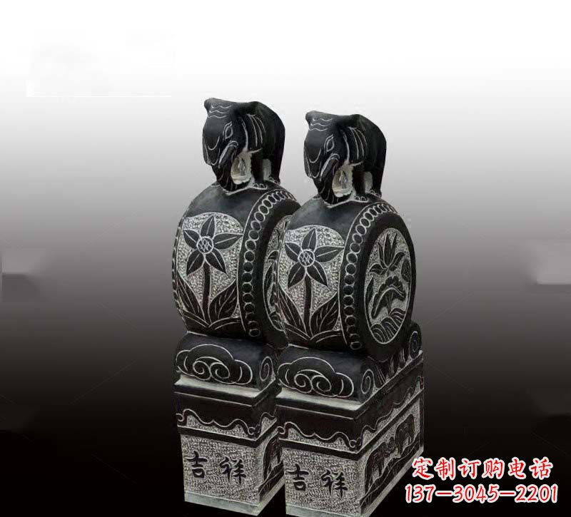 合肥高质感青石仿古大象门墩