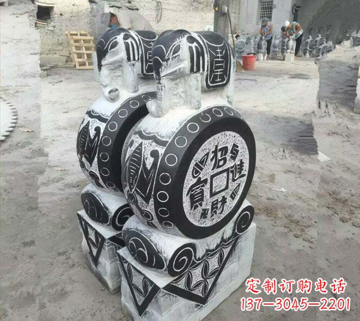 合肥华丽雅致!青石仿古招财进宝大象门墩