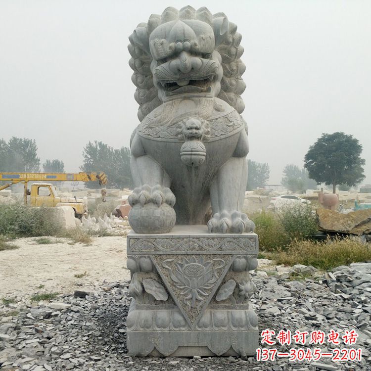 合肥完美雕刻,精美青石狮子雕塑