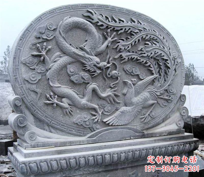 合肥青石古典美——龙凤呈祥雕塑