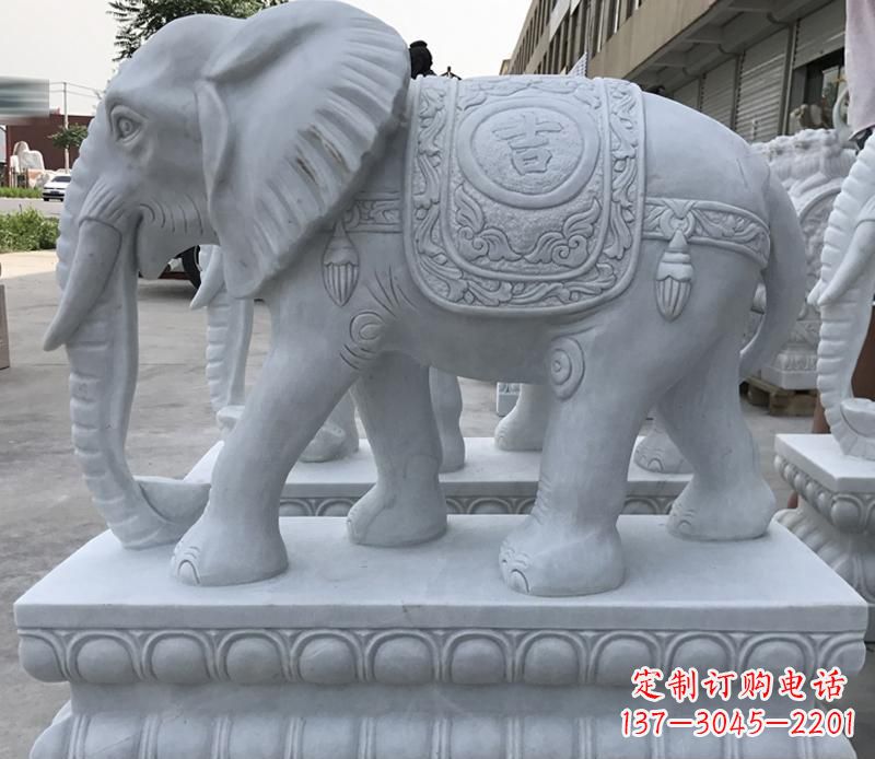 合肥青石纳福动物大象雕塑,完美缔造家庭装饰风景