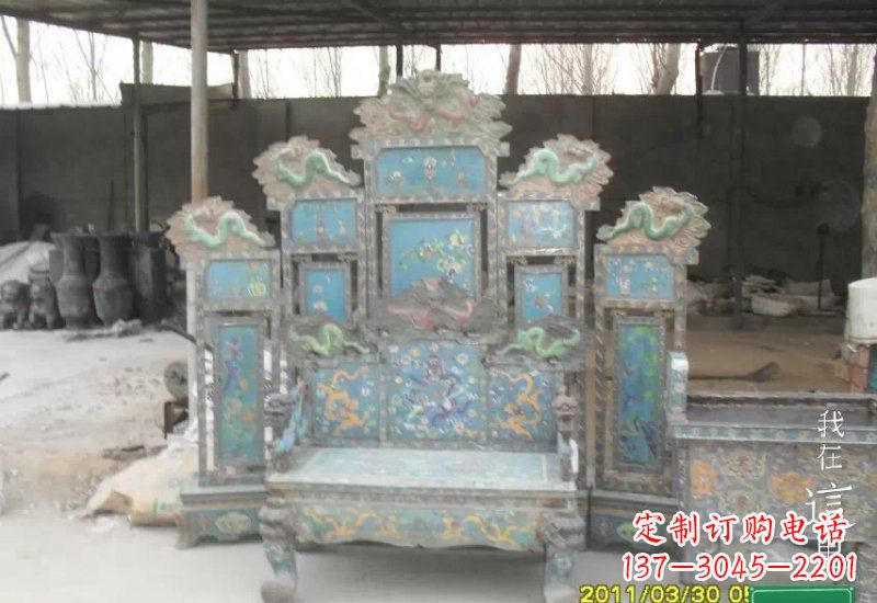合肥青铜仿古龙椅雕塑,精美传神