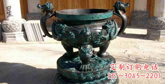 合肥精美青铜祭祀圆香炉雕塑