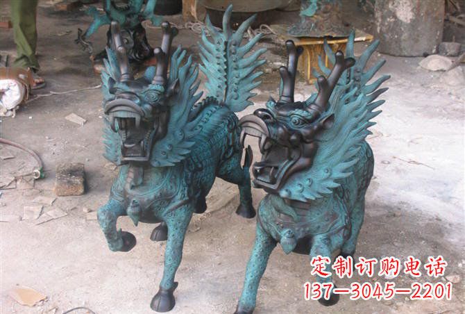 合肥追求完美的青铜麒麟雕塑