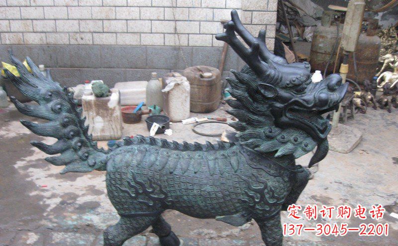 合肥青铜雕制神兽麒麟,艺术匠心之至