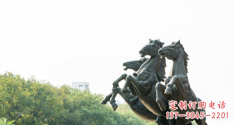合肥中领雕塑出品,精美青铜三匹马铜雕塑