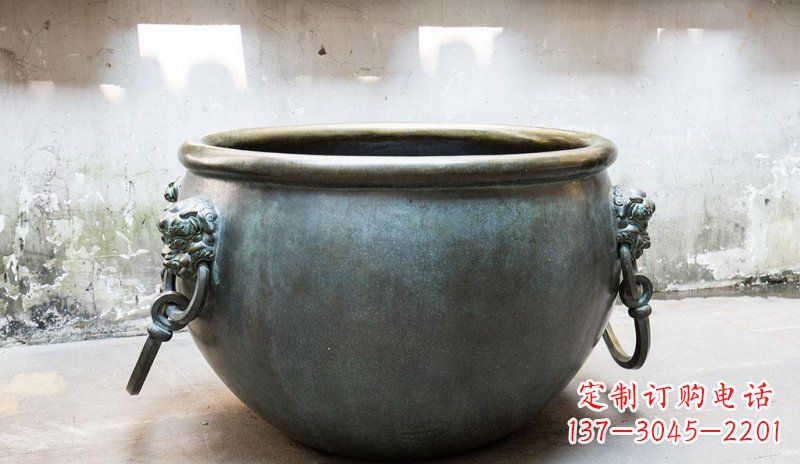 合肥精美青铜水缸雕塑,赏心悦目