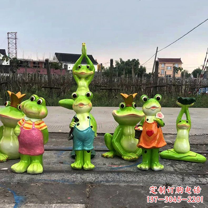 合肥精美青蛙玻璃钢卡通雕塑