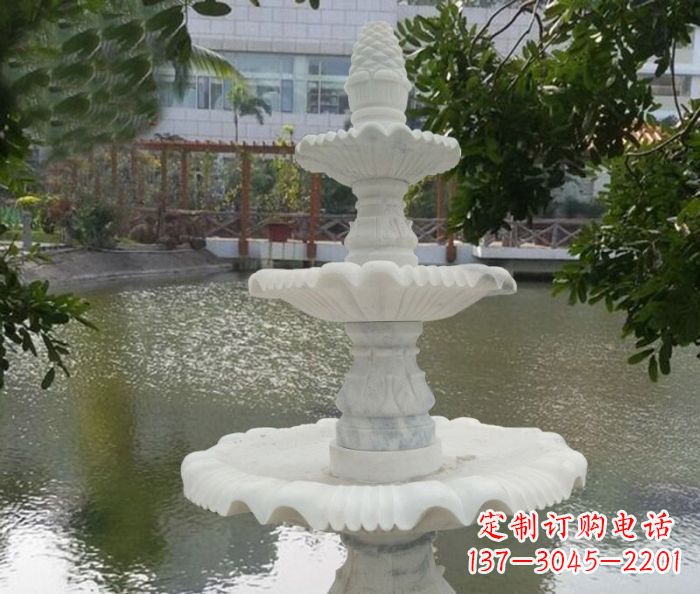 合肥三层喷泉汉白玉公园石雕