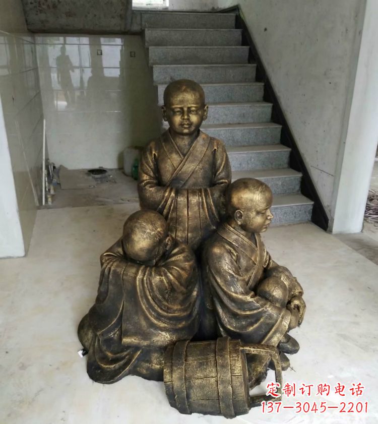 合肥三个和尚没水喝铜雕