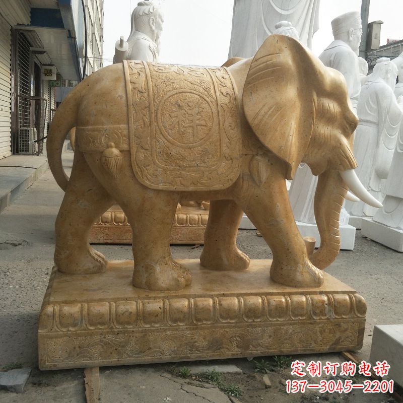 合肥三个象牙大象石雕