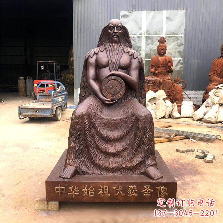 合肥三皇五帝之中华始祖伏羲圣像铜雕