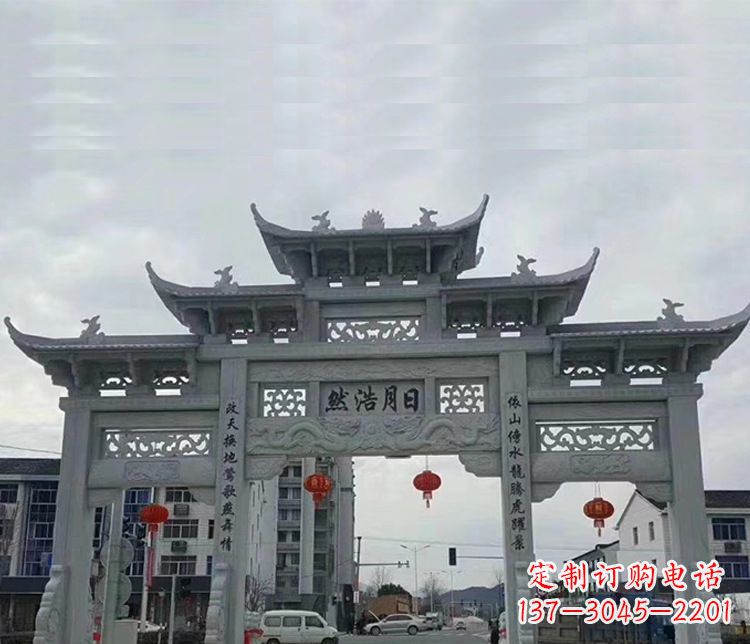 合肥三门五楼石牌坊:精美石雕艺术