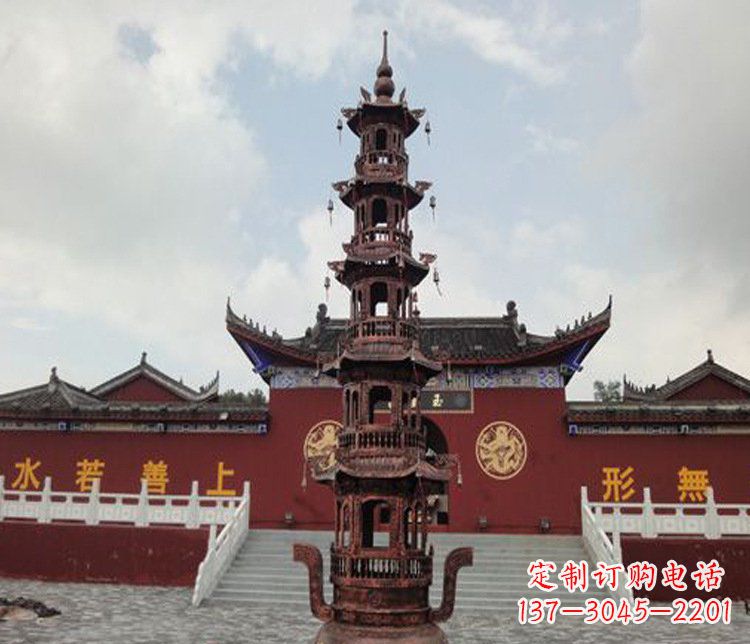 合肥三足铜香炉雕塑,精美绝伦