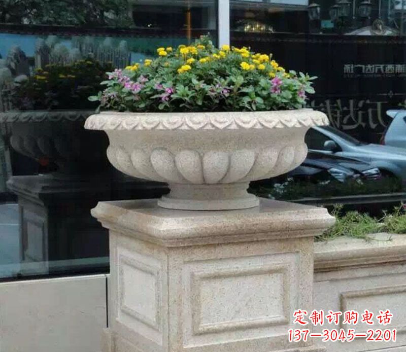 合肥精美大理石花盆雕塑