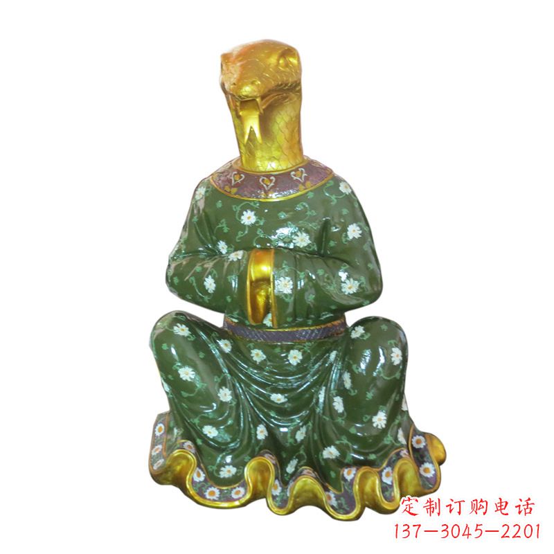 合肥蛇-玻璃钢彩绘生肖雕塑