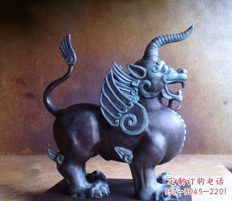 合肥传承中国神兽文化的独角兽铜雕塑