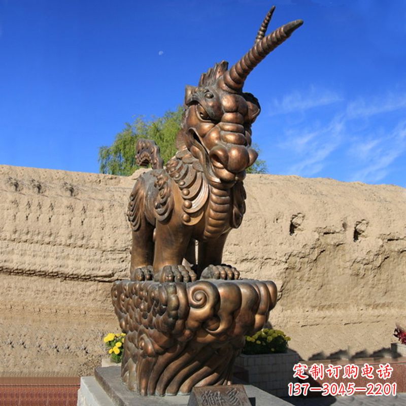 合肥神兽獬豸古铜雕塑摆件