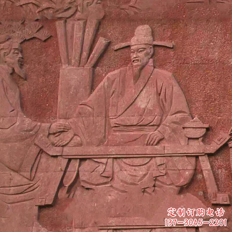 合肥沈括砂岩浮雕,重现学校历史名人壁画